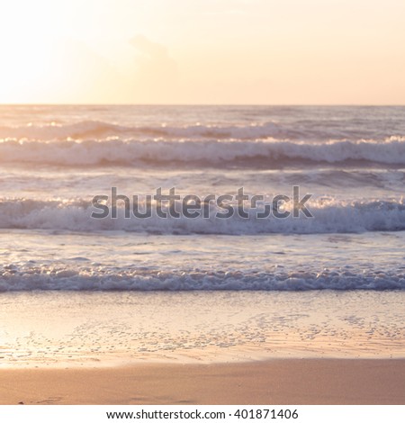 beautiful summer sea, landscape sunshine in the morning have a good time background, image used vintage filter