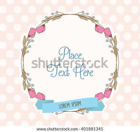 Floral Wreath Frame Vector with Banner