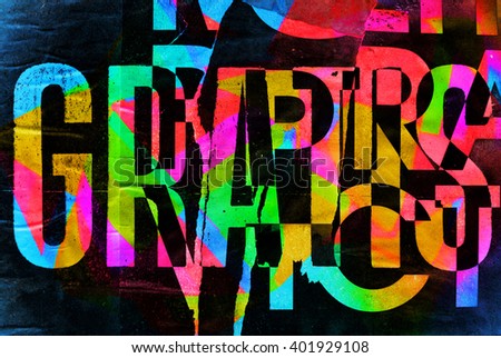 Digital collage of random background or typography texture design