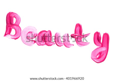 Beautiful pink lip gloss on a white background