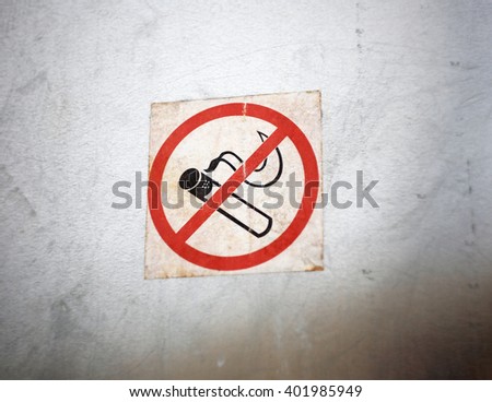 No smoking sign close up