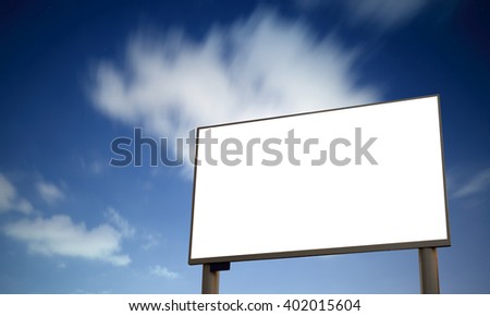 blank led advertising billboard on moving clouds in nighttime