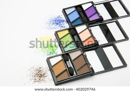 makeup palette on white background