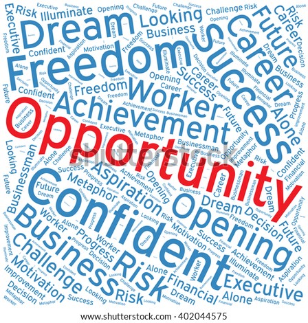 Opportunity ,Word cloud art  background