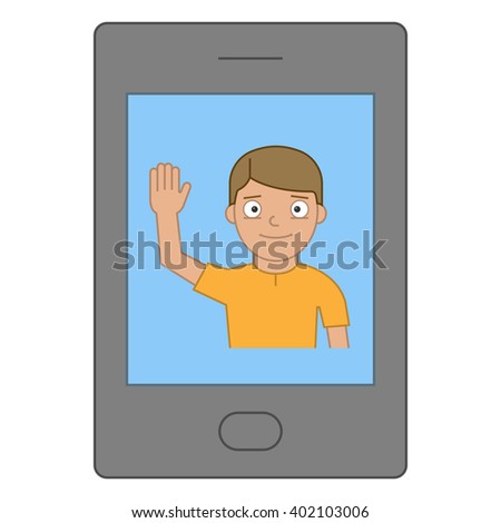 Stock image greeting on the smartphone