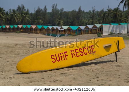 Surd rescue sign in Anjuna, Goa, India