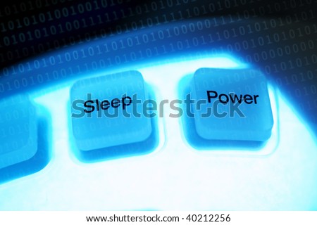 Abstract image of a computer keys sleep and power