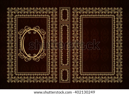 Vector classical book cover. Decorative vintage frame or border to be printed on the covers of books. Drawn by the standard size