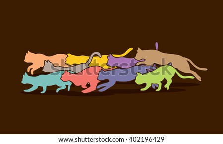 Cats nine lives designed using colorful graphic vector.