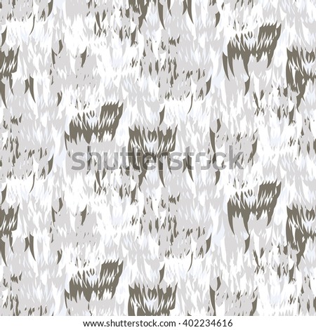 Hunter's teeth. 4-Color Winter Camouflage.
Seamless pattern.