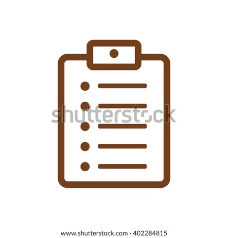 clipboard checklist survey form line art icon for apps and websites