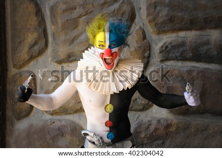 Cheerful and mischievous clown