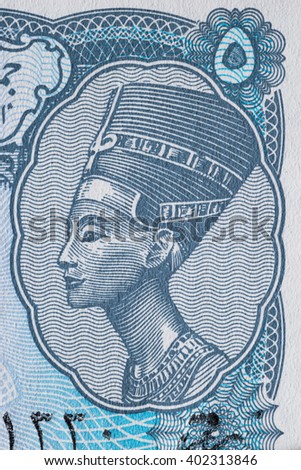 Egyptian queen is depicted on the banknote