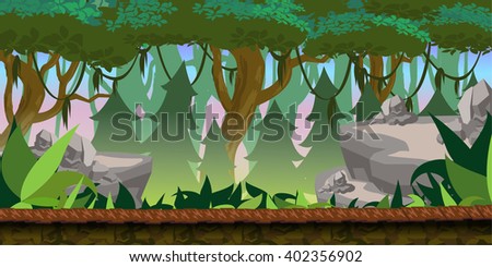  background 2d game application. Vector design. Tileable horizontally. Size 1024x512. 