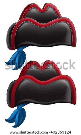 Cartoon hat - isolated - pirate hat - illustration for children