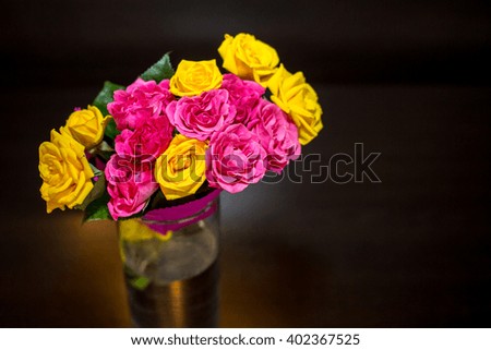 Bright flowers on  black background