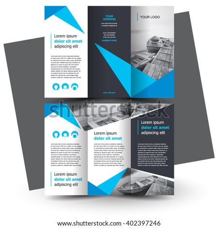 Brochure design, brochure template, creative tri-fold, trend brochure Royalty-Free Stock Photo #402397246