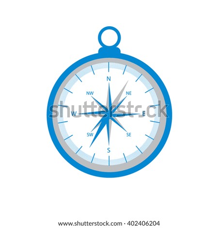Stylized icon of a colored compass on a white background