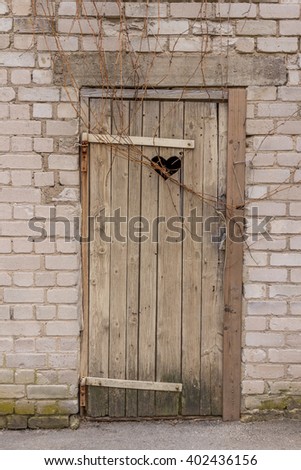 Wooden door of the toilet