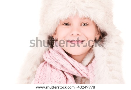 picture of happy girl in winter hat