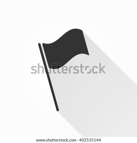Flag    vector icon with long shadow. Illustration isolated on with background for graphic and web design.  