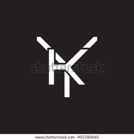 letter Y and K monogram logo white black background