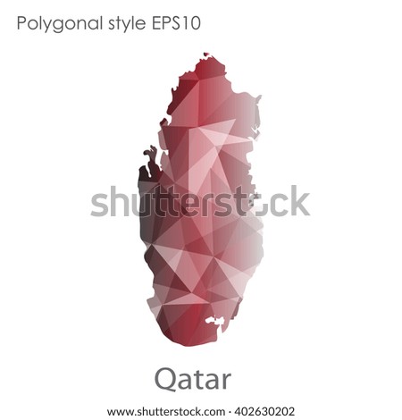 Qatar map in geometric polygonal style.Abstract gems triangle,modern design background.