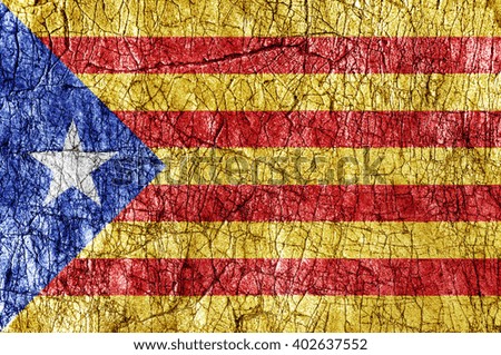 Grudge stone painted Catalonia flag