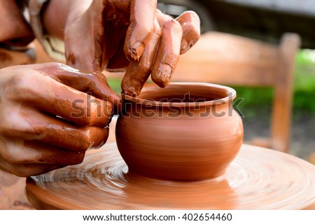 pot from clay Royalty-Free Stock Photo #402654460