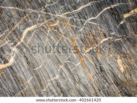 Grey color rock texture with folded lines,metamorphic rock