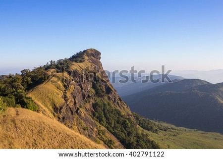 Lion's head cliff.Doi Monjong, Omkoi District, Chiang Mai Province in northern Thailand.