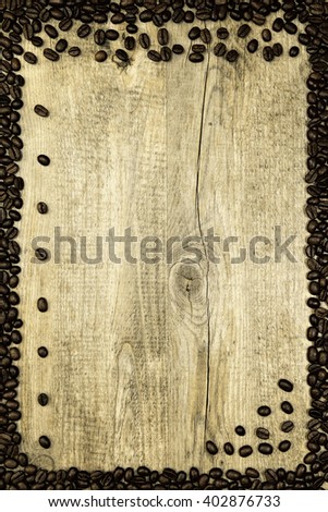 coffee card on a wooden background