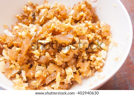 Stir Fried Sweet Radish with Garlic Stock Photo