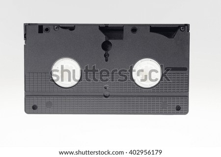Videocassette close up on a white background. old, record sound