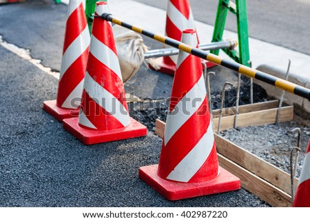 Under construction road with cones