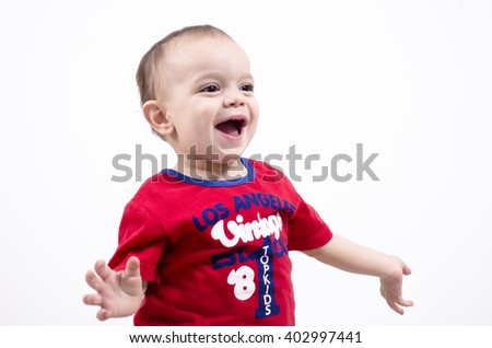 happy smiling boy isolated on white background