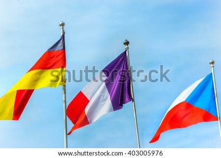 National flags of the European countries