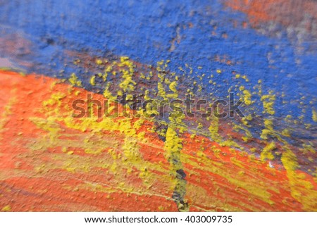 Abstract pattern blur colored paint on concrete wall in Thai Temple:Close up,select focus with shallow depth of field:ideal use for background.