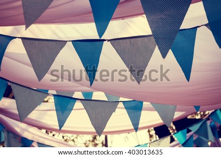 Decoration flags. Party flags. Triangle Flags. Wedding flags.