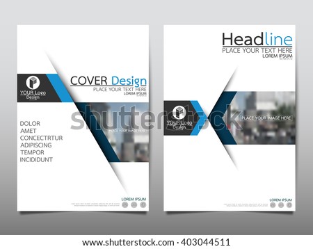 Blue annual report brochure flyer design template vector, Leaflet cover presentation abstract flat background, layout in A4 size Royalty-Free Stock Photo #403044511