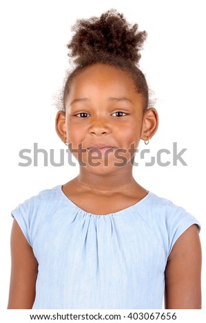 little girl isolated in white background