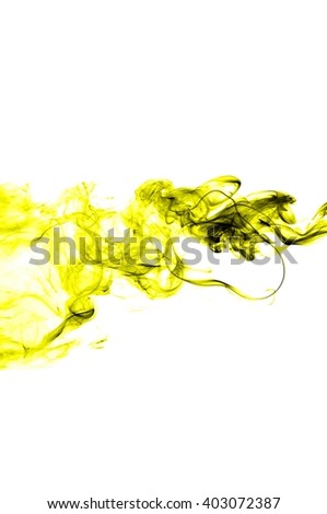 abstract yellow smoke on a white background
