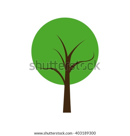 Isolated green abstract tree on a white background
