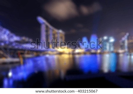 Marina Bay city in blur for background