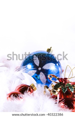 Isolated Christmas Background - Ornaments with white space