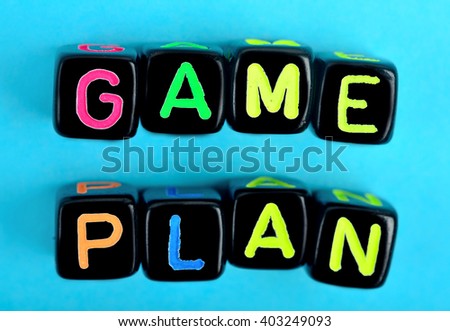 Game Plan on blue background
