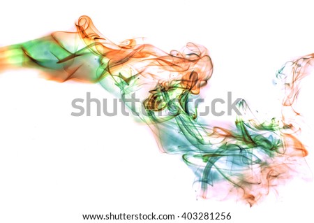 Color full smoke abstract isolated