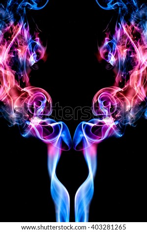 Color full smoke abstract isolated
