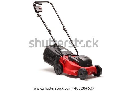 Lawn mower isolated on white background Royalty-Free Stock Photo #403284607