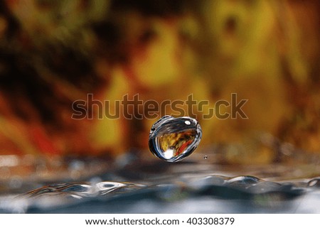 falling drop of water close-up